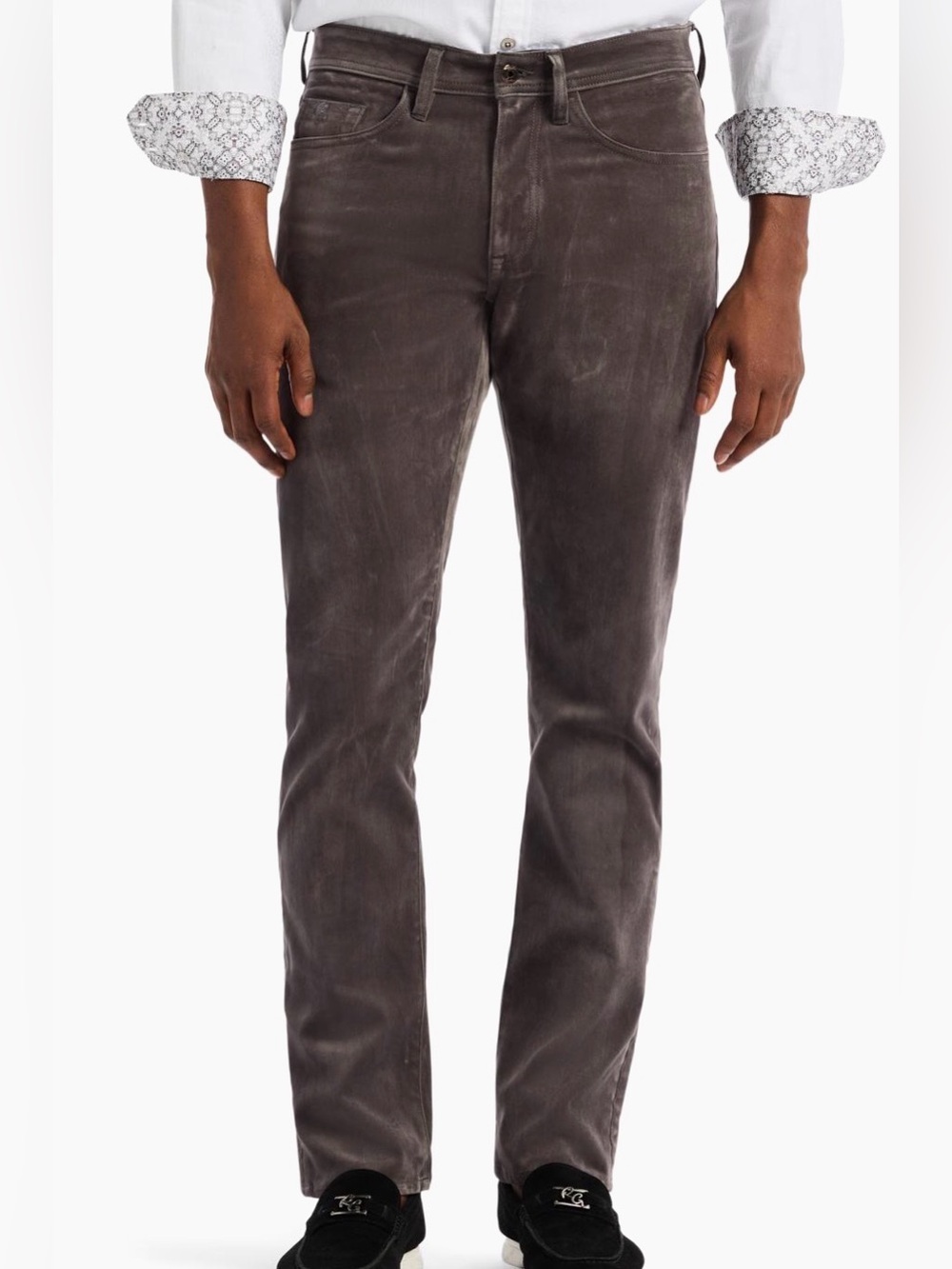 New Robert Graham Celestial Velvet 5 Pocket Perfect Fit Pants Men’s 36 x 31 Gray